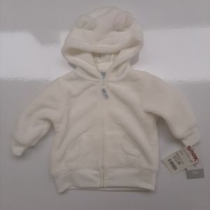Carter's White Fleece Zip Up Jacket 3M